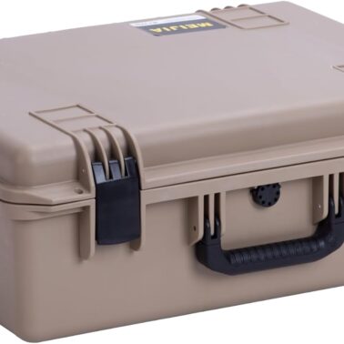 MEIJIA Premium Portable All Weather Heavy Duty Waterproof Hard Compact Camera Case with Customizable Fit Foam, Lightweight Design,24.6"X19.7"X8.6" (Desert Tan)